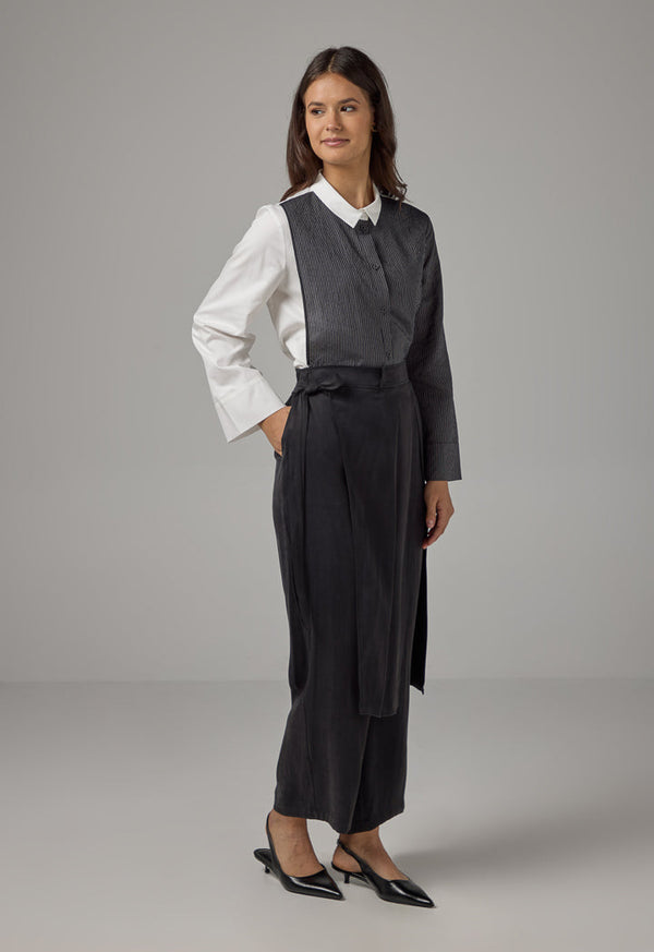 Choice Wrap Wide Leg Trousers Black