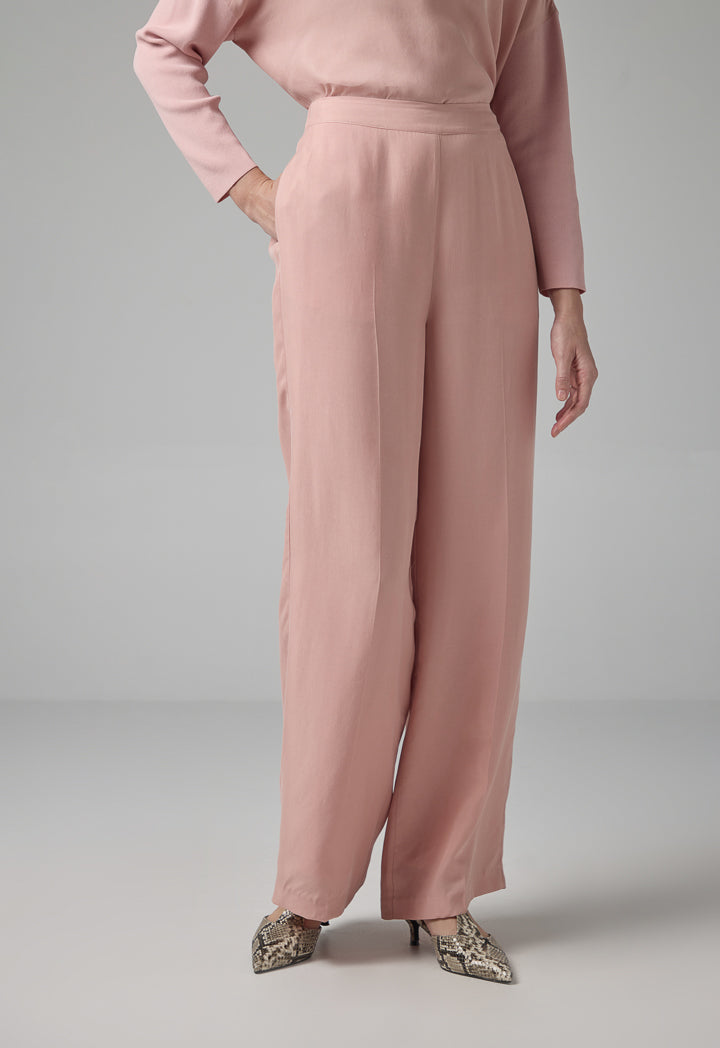 Choice Solid Wide Legs Trouser Blush