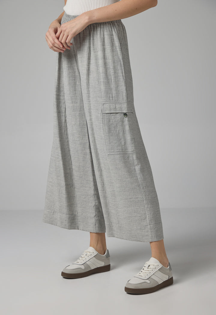 Choice Solid Wide Leg Elasticated Waist Trousers Grey