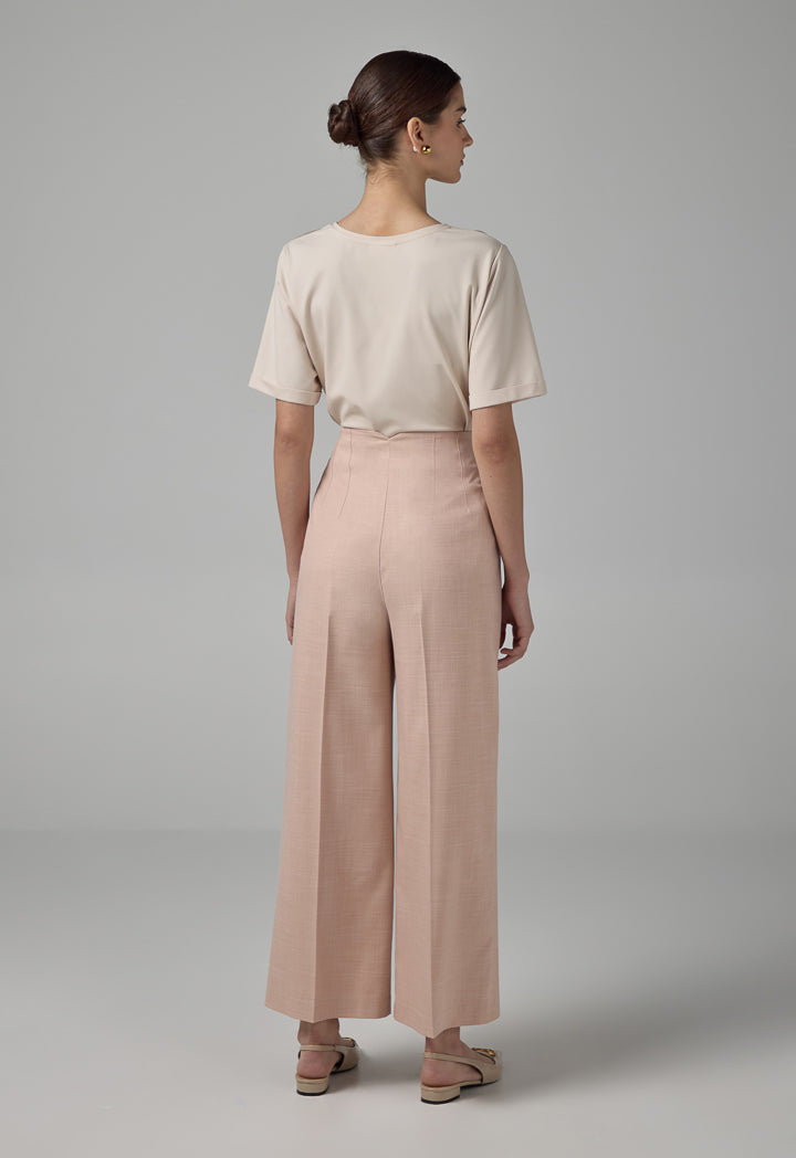 Choice Basic Straight Wide Leg Trousers Pink