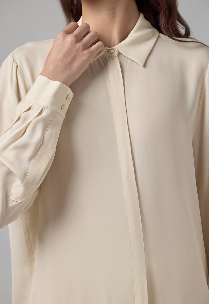 Choice Basic Long Sleeve Shirt Cream