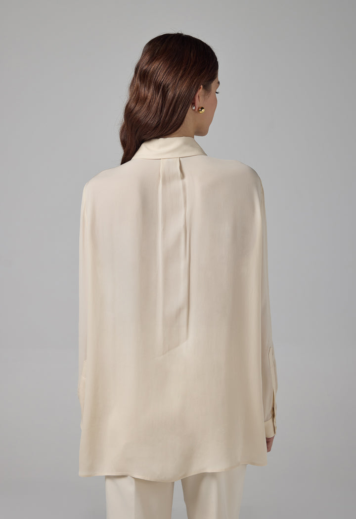 Choice Basic Long Sleeve Shirt Cream