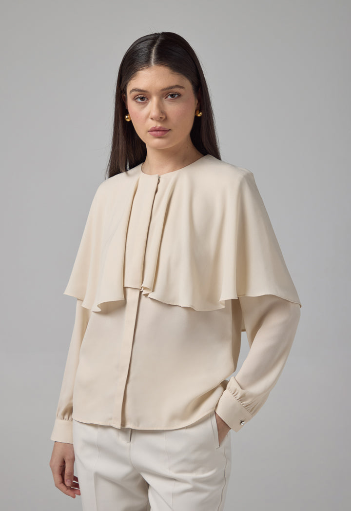 Choice Solid Relaxed Fit Blouse Sand