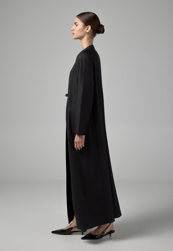 Choice Basic Two Layers Style Maxi Abaya Black