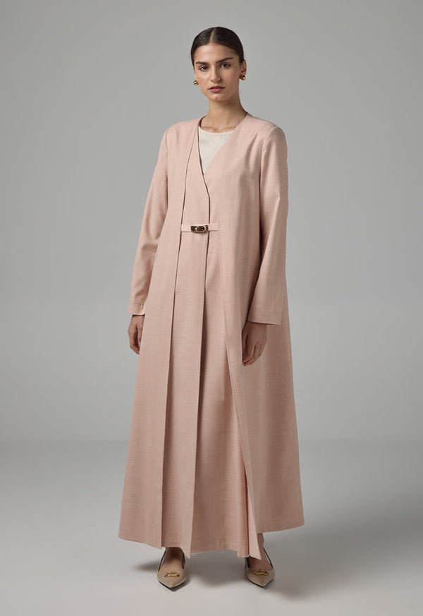 Choice Basic Two Layers Style Maxi Abaya Pink