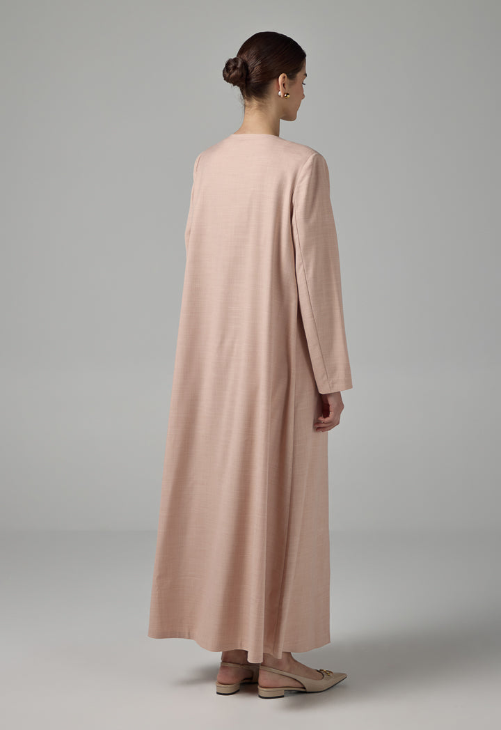 Choice Basic Two Layers Style Maxi Abaya Pink