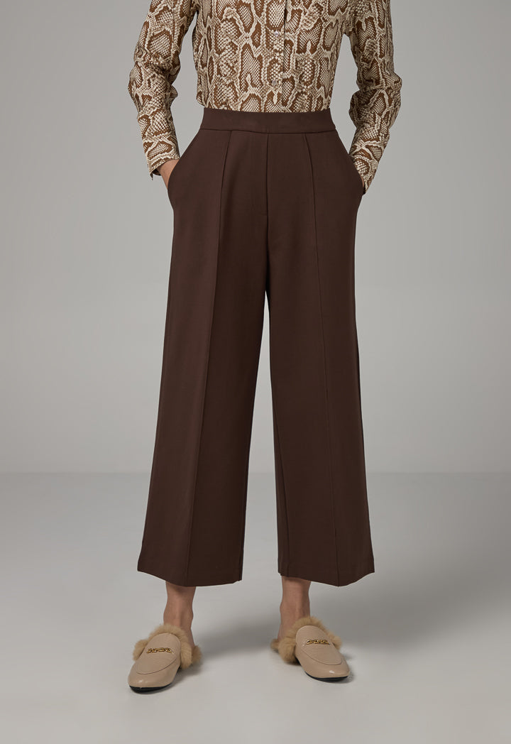 Choice Basic Straight Wide Cut Trousers Brown