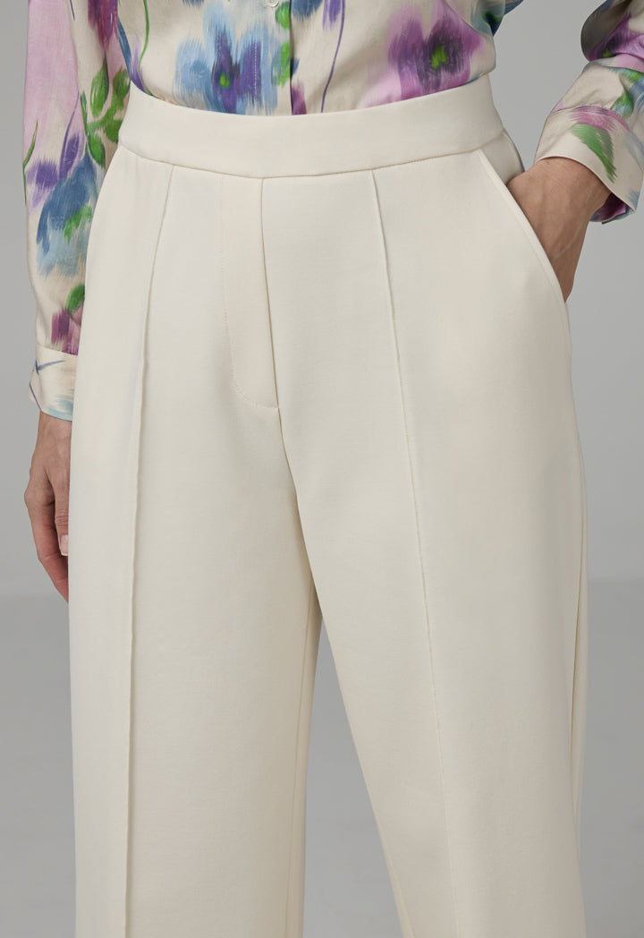 Choice Basic Straight Wide Cut Trousers Sand