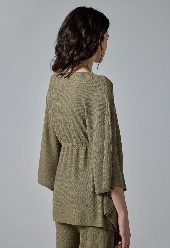 Choice Knitted Oversized Lurex Blouse Taupe