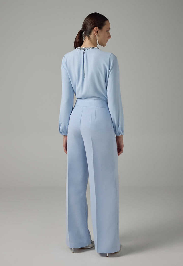 Choice Basic Wide Leg Trousers Blue