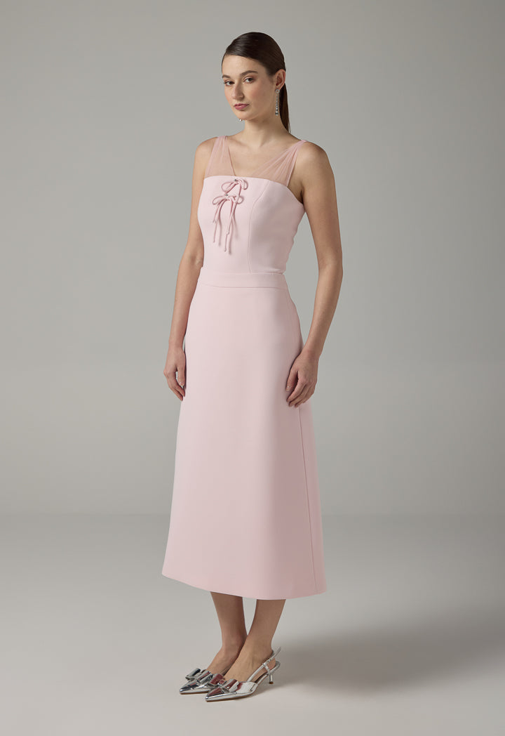 Choice Straight Cut Solid Skirt Pink