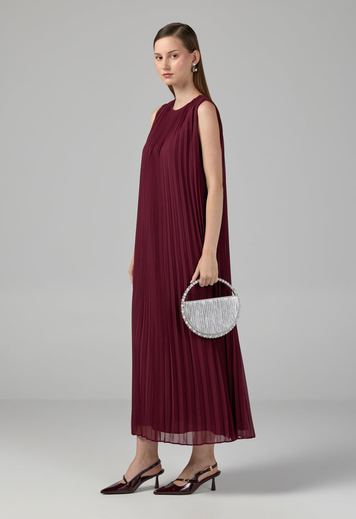 Choice Sleeveless Round Neck Maxi Dress Cherry