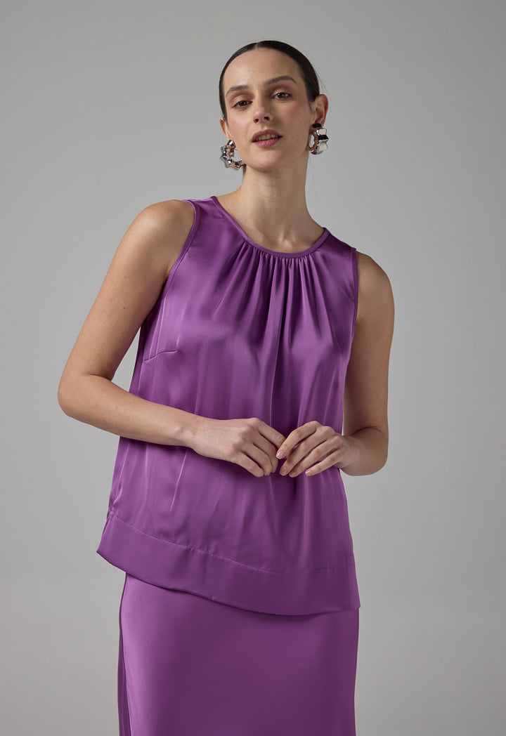 Choice Sleeveless Basic Top Purple