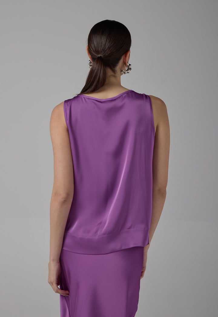 Choice Sleeveless Basic Top Purple