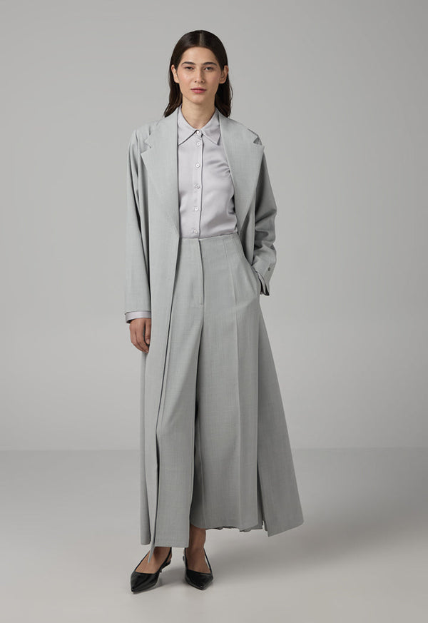 Choice Solid Wide Leg Trousers Grey