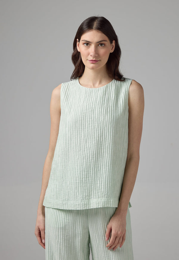 Choice Sleeveless Textured Top Mint