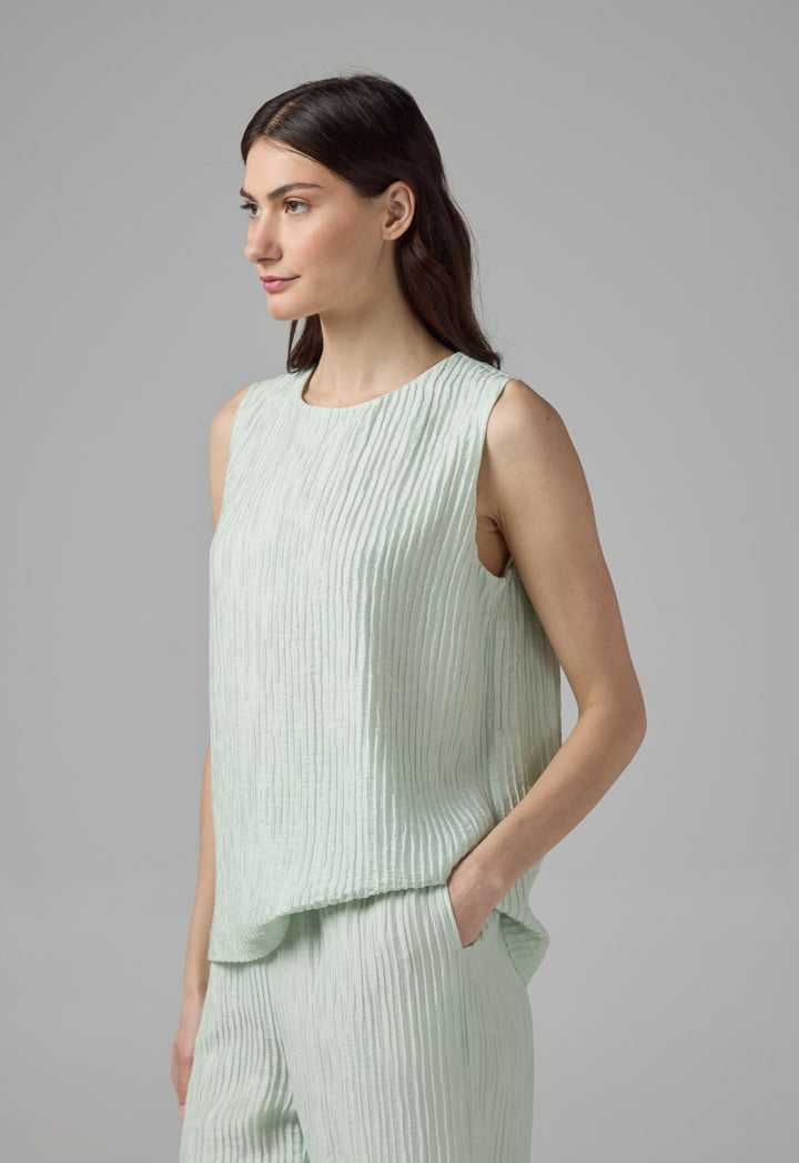 Choice Sleeveless Textured Top Mint