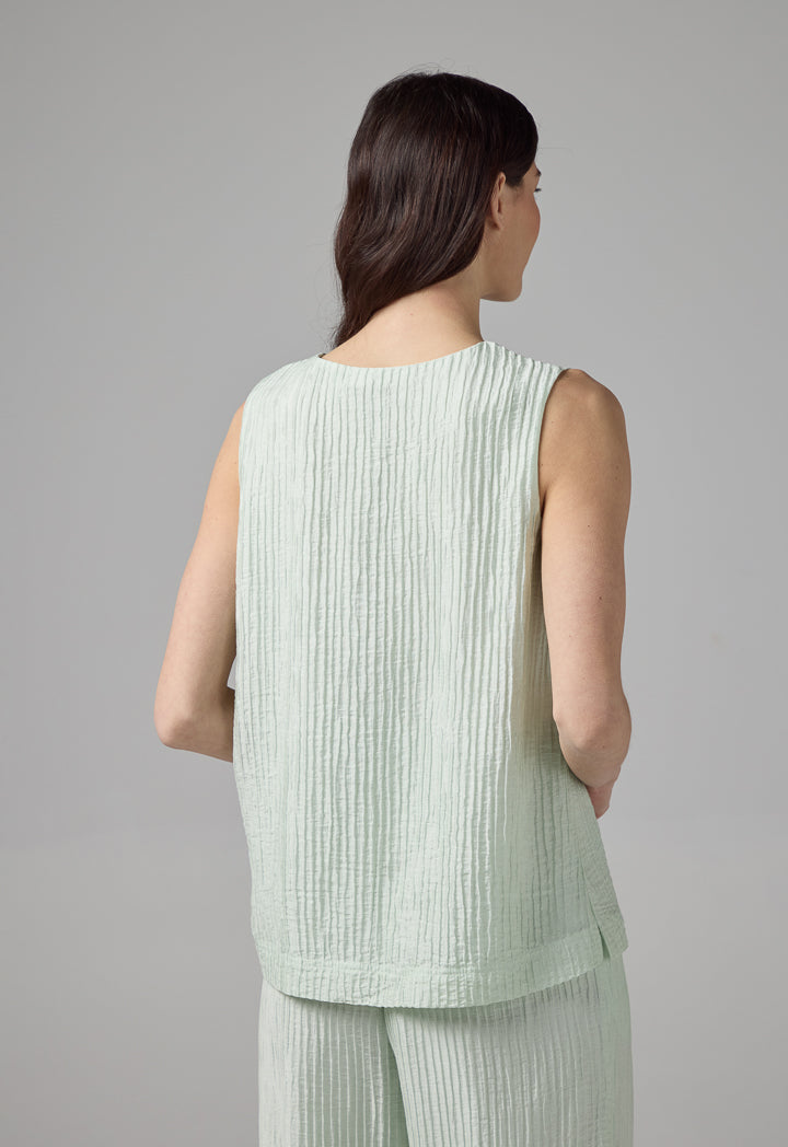 Choice Sleeveless Textured Top Mint