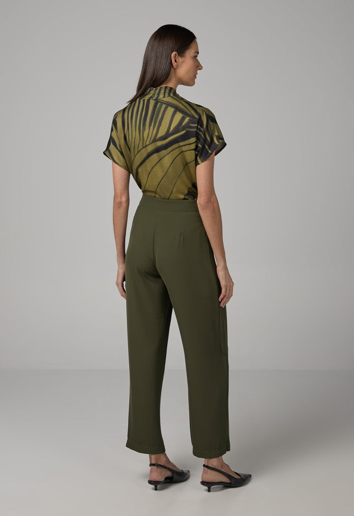 Choice Straight Cut Wrap Trousers Khaki