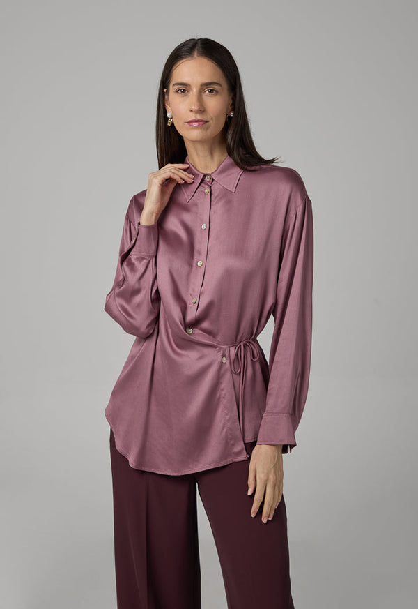 Choice Long Sleeve Basic Shirt Burgundy