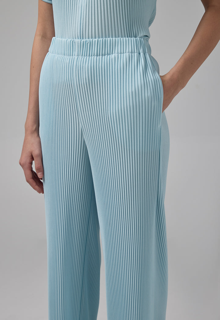 Choice Solid Pleated Wide Legs Trousers Mint