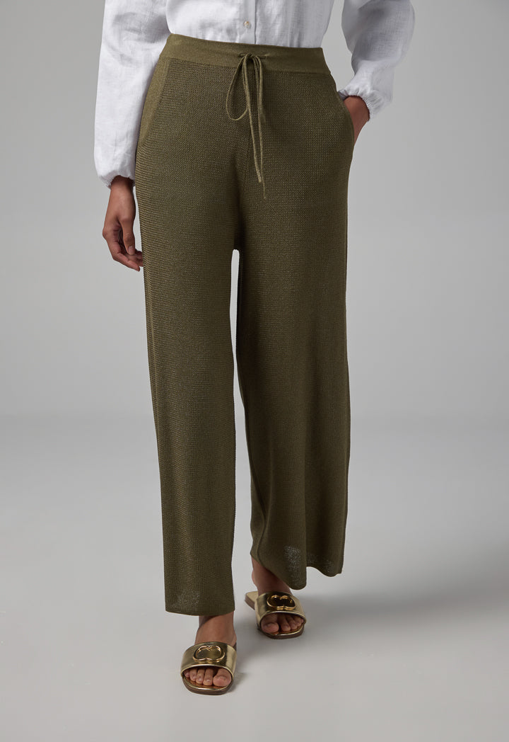 Choice Solid Knitted Trousers Khaki