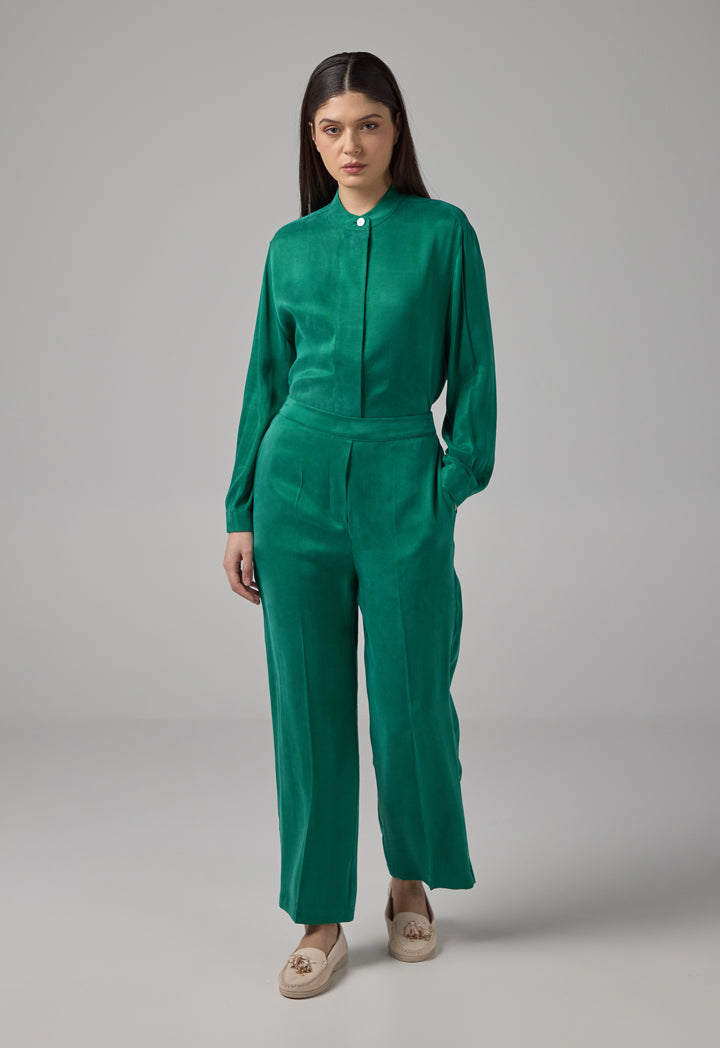 Choice Solid Elasticated Waist Trousers Green