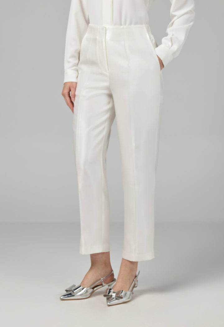 Choice Straight Leg Basic Trousers Off White