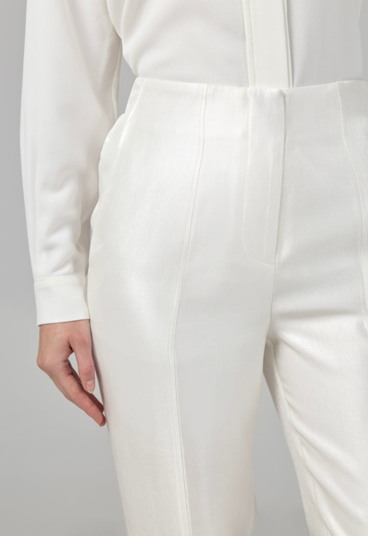 Choice Straight Leg Basic Trousers Off White
