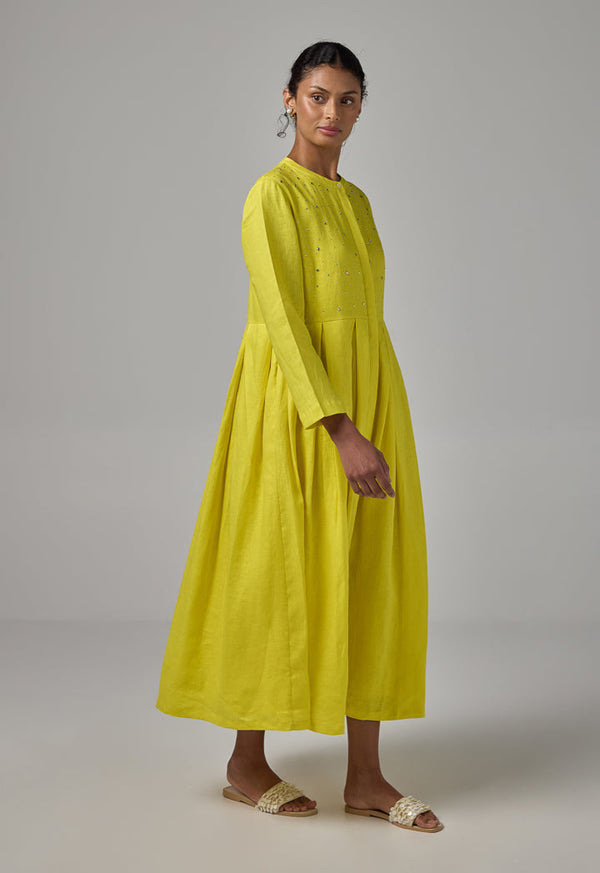 Choice Crystal Embellished Maxi Dress Lime