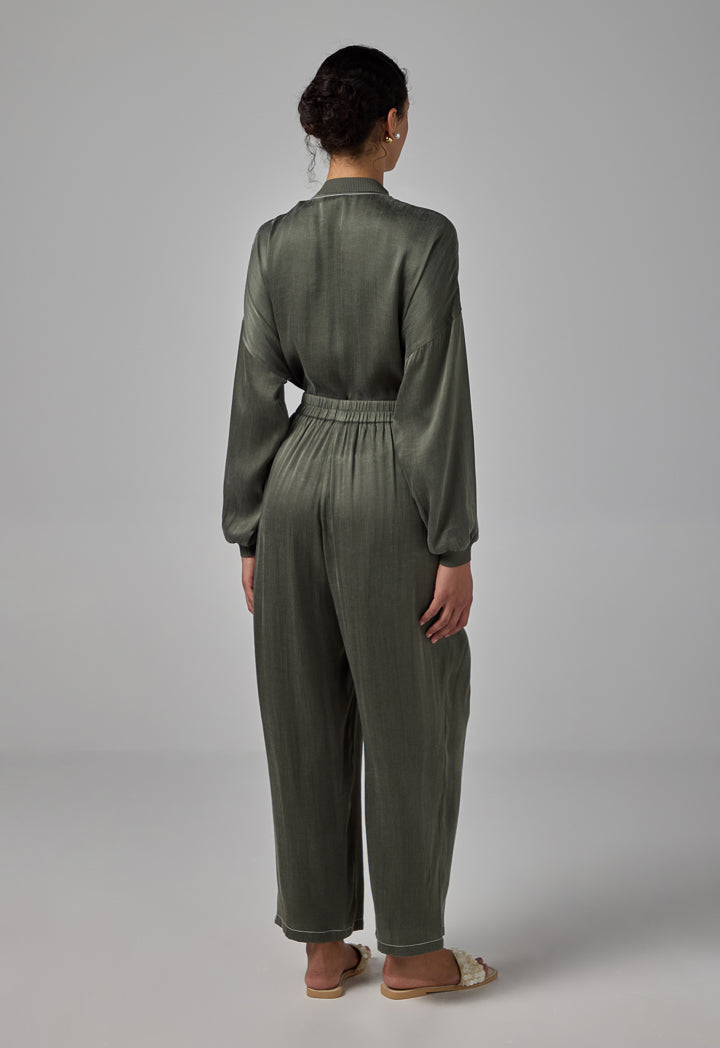 Choice Elasticated Waist Basic Trousers Khaki