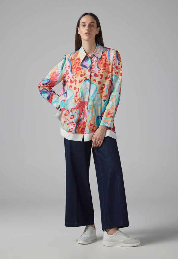 Choice Long Sleeve Printed Shirt Multi Color