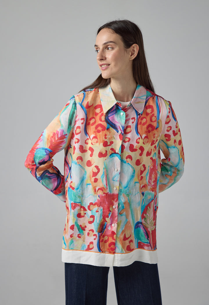 Choice Long Sleeve Printed Shirt Multi Color