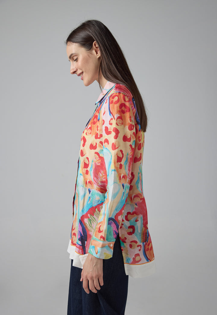 Choice Long Sleeve Printed Shirt Multi Color