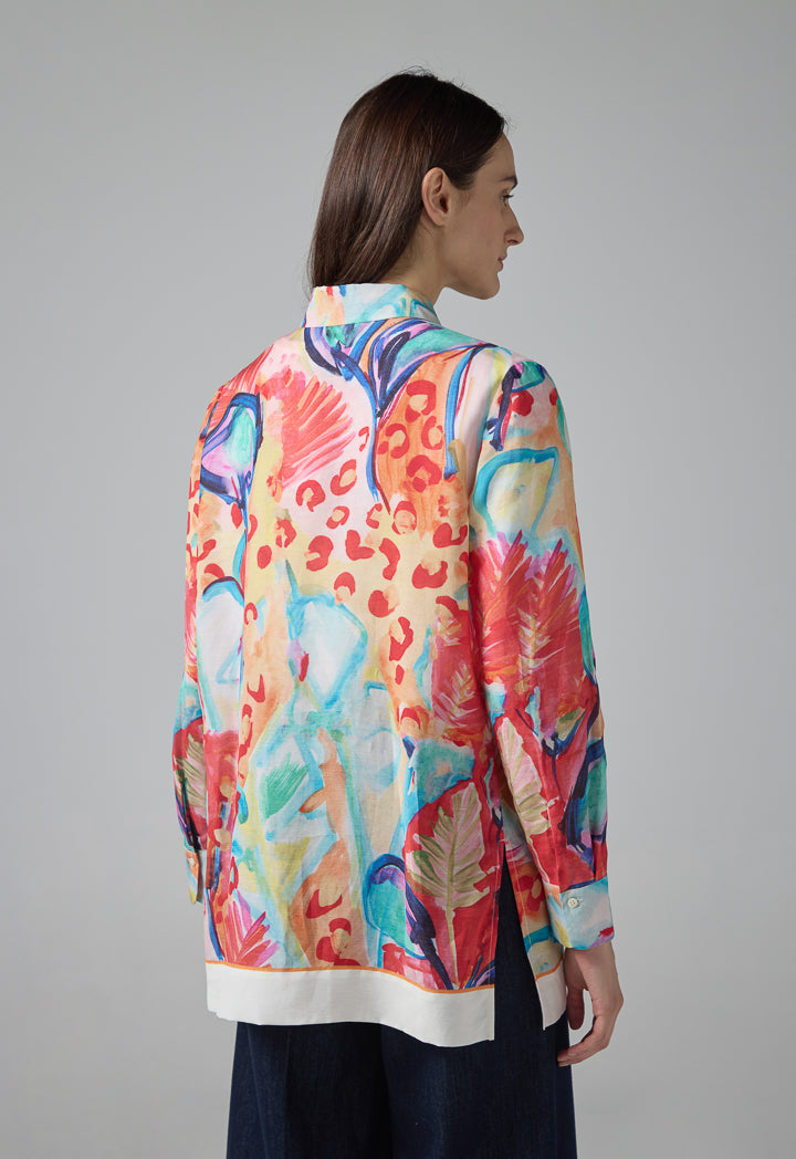 Choice Long Sleeve Printed Shirt Multi Color