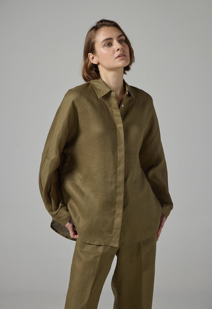 Choice Long Sleeves Basic Shirt Khaki