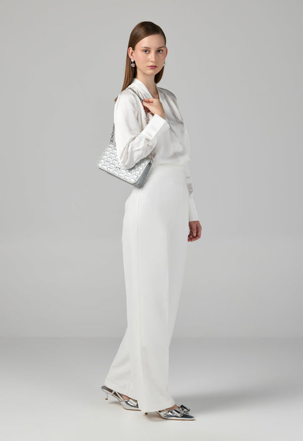 Choice Basic Wide Leg Trousers Off White