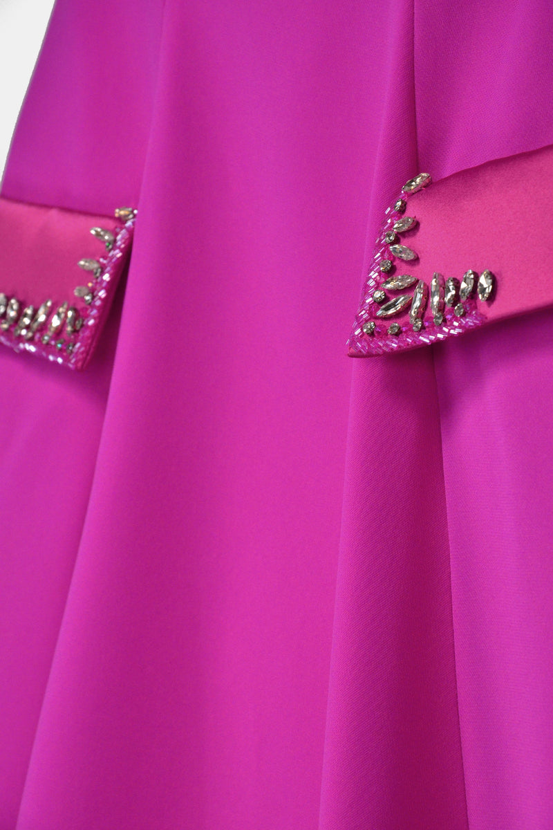 Nean Strapless Pocket Detail Gown Fuchsia