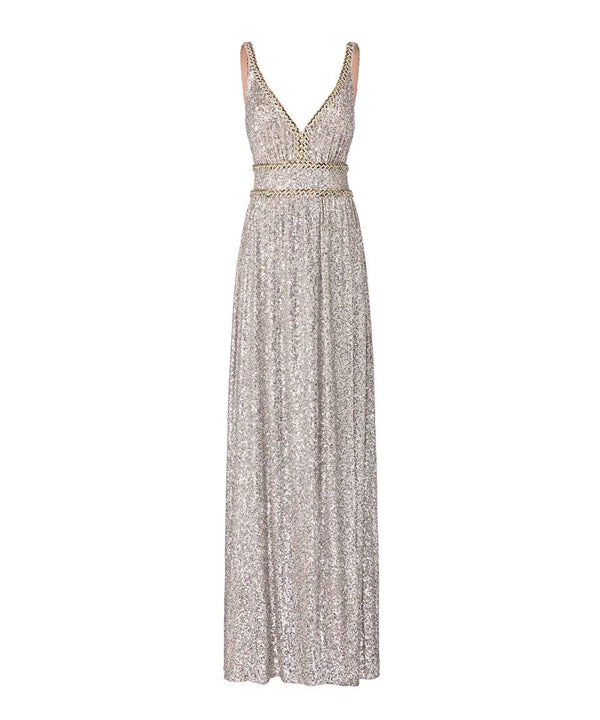 Ipekyol Sequined Maxi Dress Silver