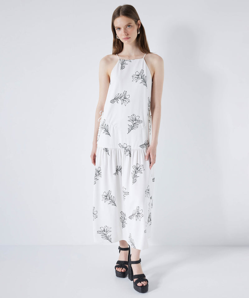 Ipekyol Floral Pattern Midi Dress White