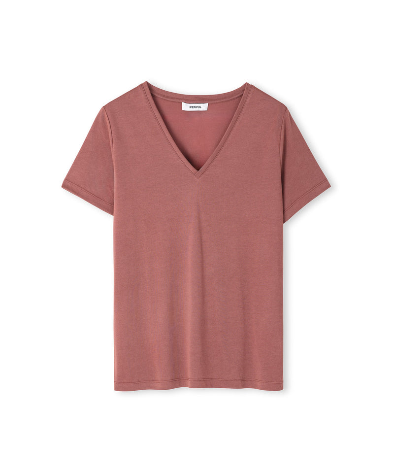 Ipekyol V-Neck Basic T-Shirt Old Rose