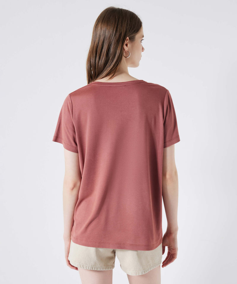 Ipekyol V-Neck Basic T-Shirt Old Rose