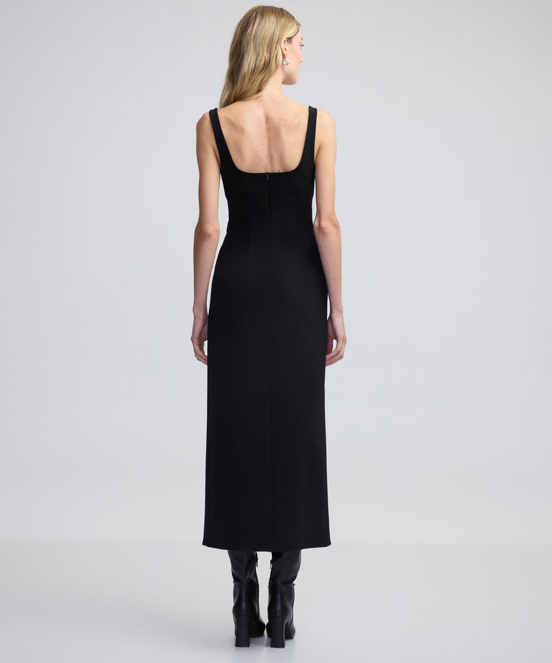 Ipekyol Square Neck Slit Dress Black