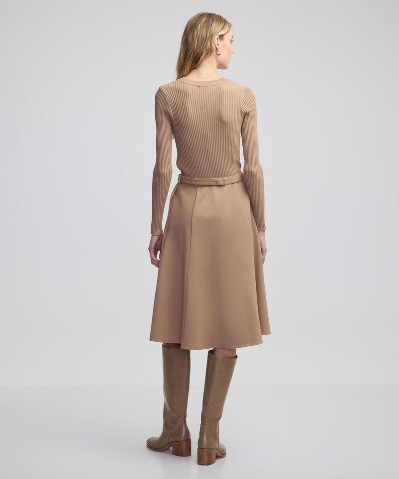 Ipekyol Knitwear Mix Belted Dress Natural