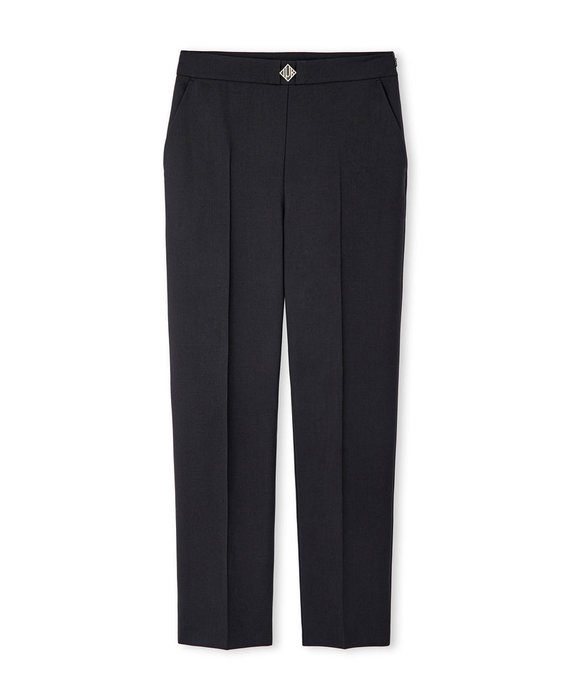 Ipekyol Monogram Detail Solid Trousers Black