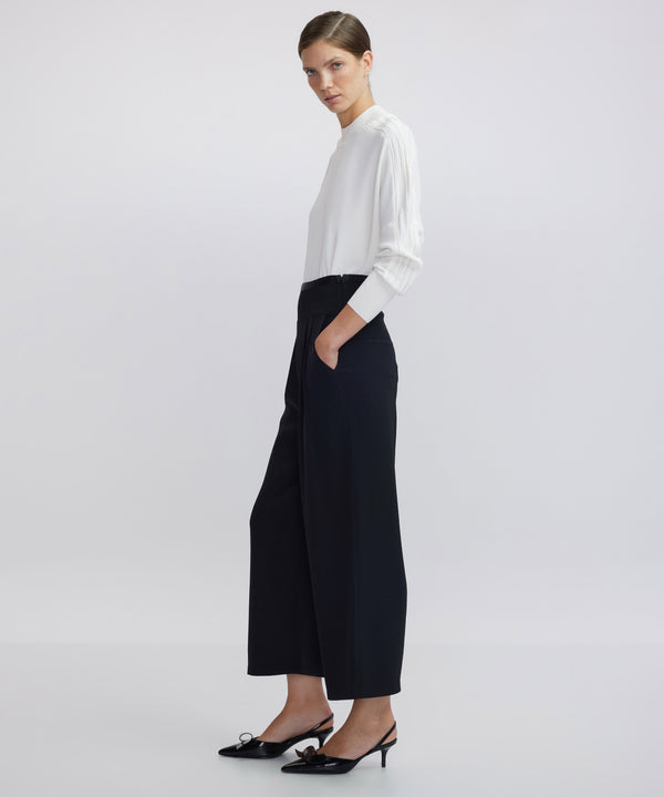 Ipekyol Ribana Mix Wide Leg Fit Trousers Black