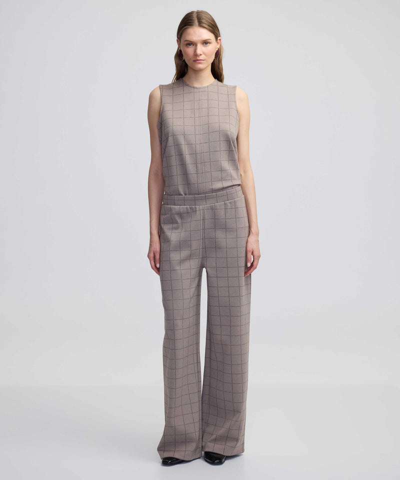 Ipekyol Square Pattern Trousers Mink