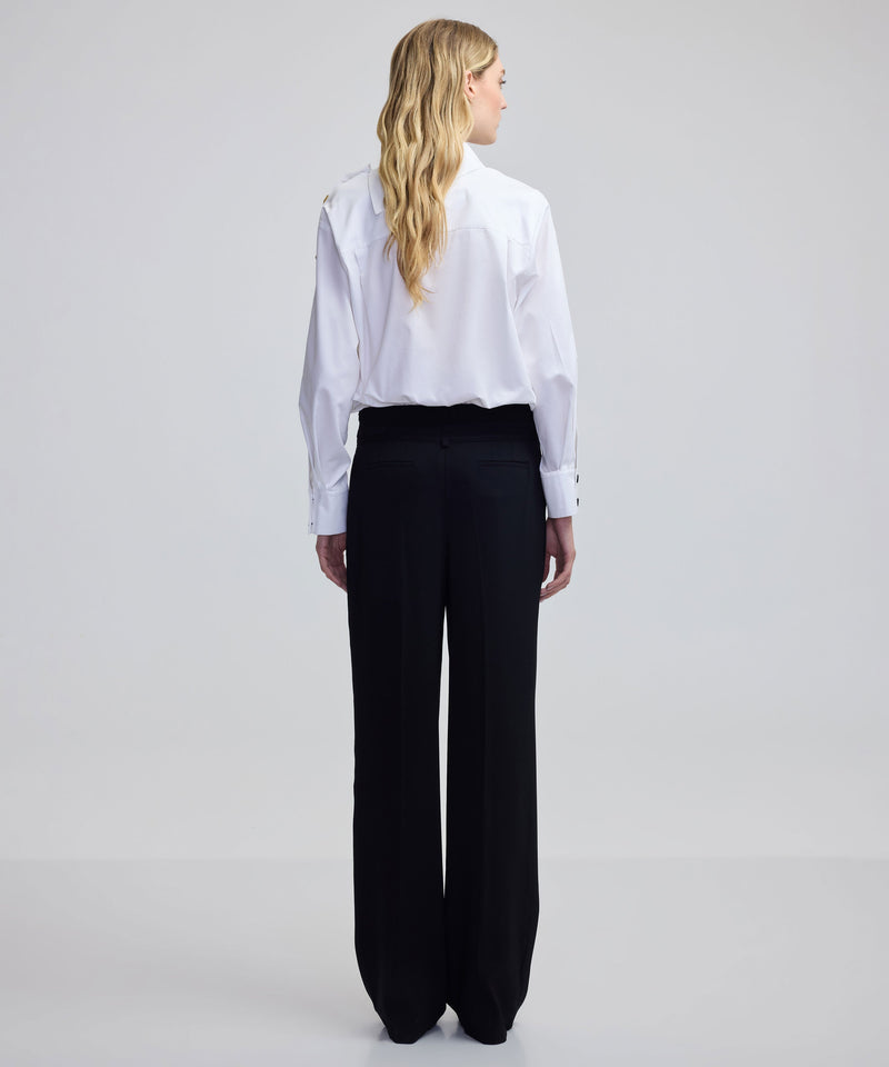 Ipekyol Knitwear Mix Wide Leg Fit Trousers Black