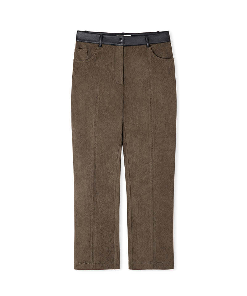 Ipekyol Suede Textured Trousers Khaki