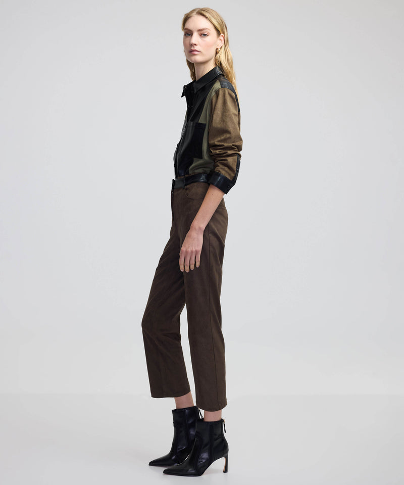 Ipekyol Suede Textured Trousers Khaki